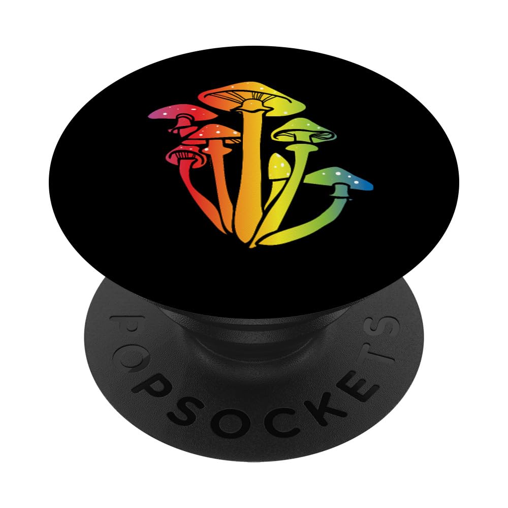 Rainbow Mushrooms Cute Colorful Mycology Growing Mushrooms PopSockets Adhesive PopGrip