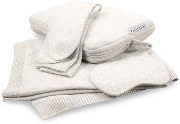Amazon Com Jet Bo 100 Pure Cashmere Travel Set Blanket Eye