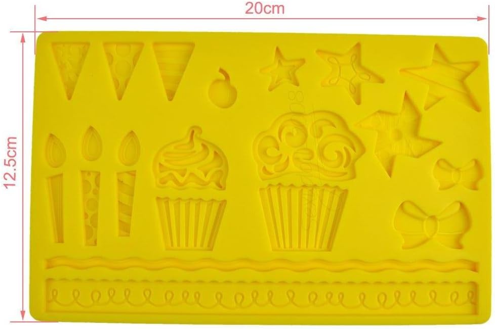 Christmas Amazing Series Cake Fondant Sugarcraft Cookies Decorating Plunger Cutter Moulds (silicone Star candle & ice cream)