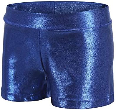 MOLPE Girls' Sparkle Dance Tumbling Athletic Gymnastics Leotards Metallic Short 2-14 Years