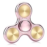 Fidget Spinner Metal,Aemotoy Hand Spinner 5 - 7 Minutes Spin Time Stainless Steel Bearing Tri-spinner Fidget Toy Stress Reducer Autism ADD ADHD EDC Focus Anxiety Relief Toys- Rose Gold