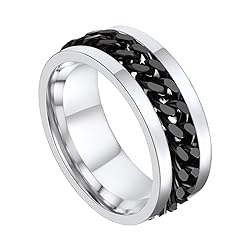 Spinner Chain Rings Men Thumb Rings Stainless Steel