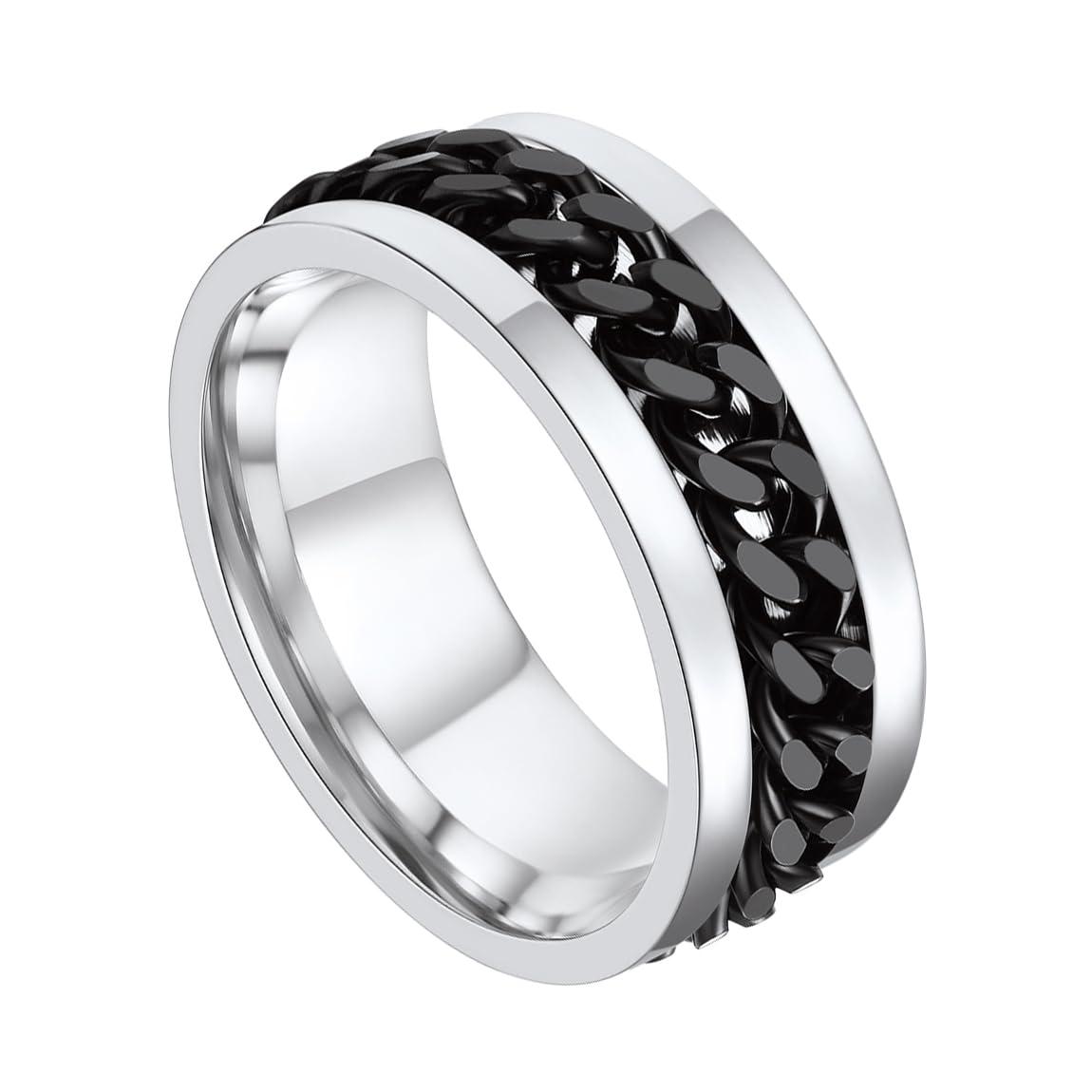 Spinner Chain Rings Men Thumb Rings Stainless Steel