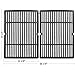 Hisencn Replacement Matte Porcelain Coated Cast Iron Cooking Grid Grates for Char-Broil 463247109 463248108 463257010, Coleman, Kenmore 415.16657900, Thermos, Uniflame GBC750W Gas Grils, Set of 2