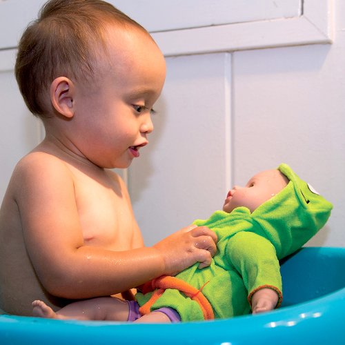 Adora Baby Bath Toy Frog, 13 inch Bath Time Doll with QuickDri Body