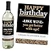 Big Dot of Happiness Adult Happy Birthday - Gold - Birthday Party Gift for Women and Men - Wine Bottle Label Stickers - Set of 4