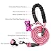 Toozey 5 FT Dog Leash, Rope Leash with Comfortable Padded Handle and Reflective Threads, Heavy Duty Braided Leash for Medium Large Dogs, Pink