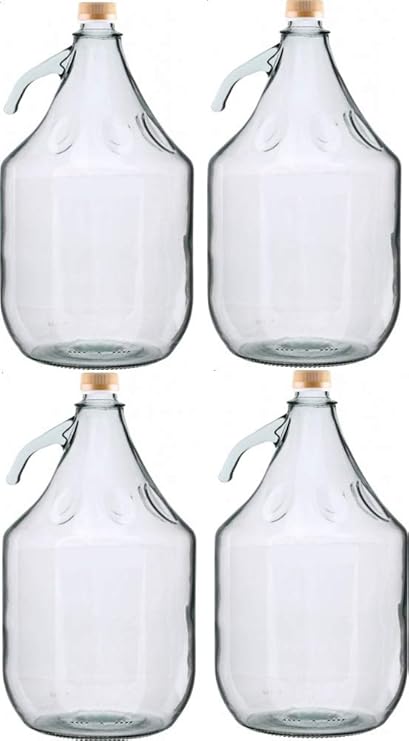 4 STÜCK 5L Gärballon mit SCHRAUBVERSCHLUSS Flasche Glasballon Weinballon kostenlose Lieferung