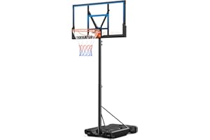 Yohood 46" 10FT Basketball Hoop Outdoor - Portable Basketball Goal Adjustable Hoops & Goals with Solid Steel Rim & Extra-Large Base for Kids/Youth/Teens/Adults Outdoor
