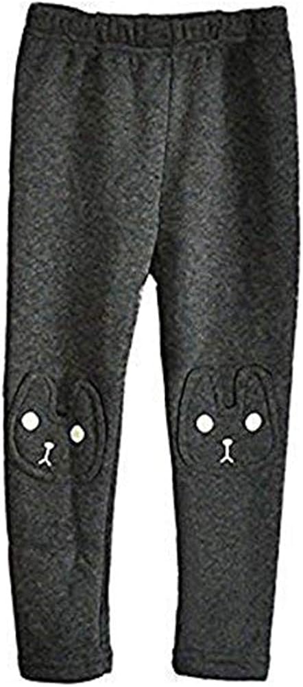 BOWKITE Kids Girls Winter Leggings Bunny Printed Thick Warm Fleece Pants for 2-7 Years: Clothing