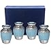 Trupoint Memorials Cremation Urns for Human Ashes - Decorative Urns, Urns for Human Ashes Female & Male, Urns for Ashes Adult Female, Funeral Urns - Light Blue, 4 Small Keepsakes