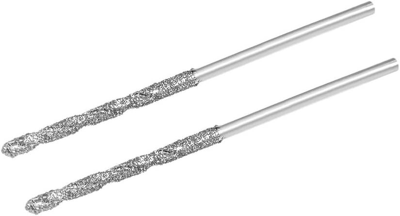 sourcing map 1.2mm Diamond Twist Drill Bits High Speed Steel for Glass Sea Shells Stone Tiles 2 Pcs