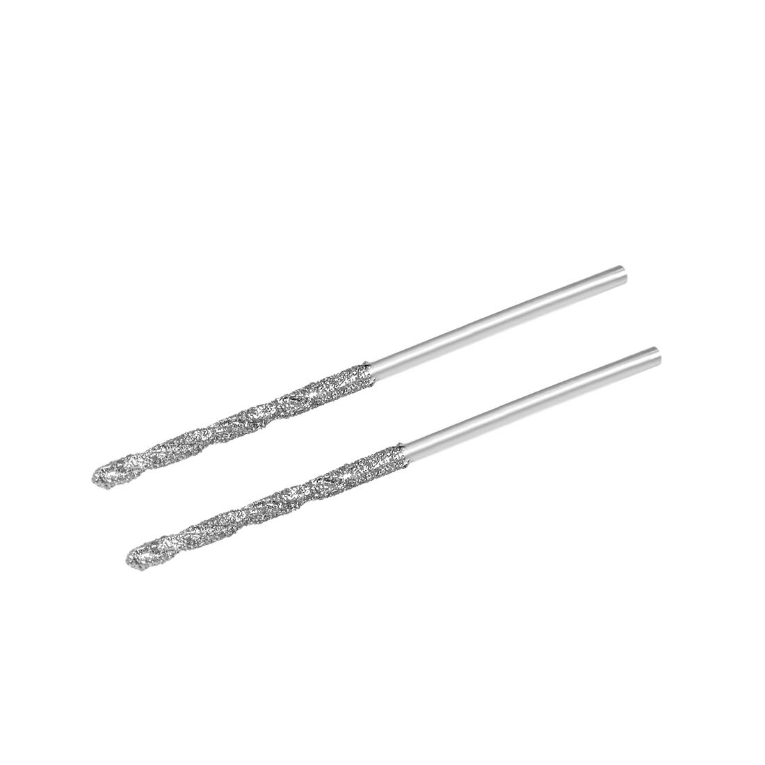 sourcing map 1.2mm Diamond Twist Drill Bits High Speed Steel for Glass Sea Shells Stone Tiles 2 Pcs