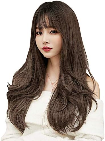 ウィッグ かつら フルウィッグ ロング 耐熱 自然 長い髪 カール 巻き髪 空気感の前髪 医療用 小顔効果 可愛い ネット付き