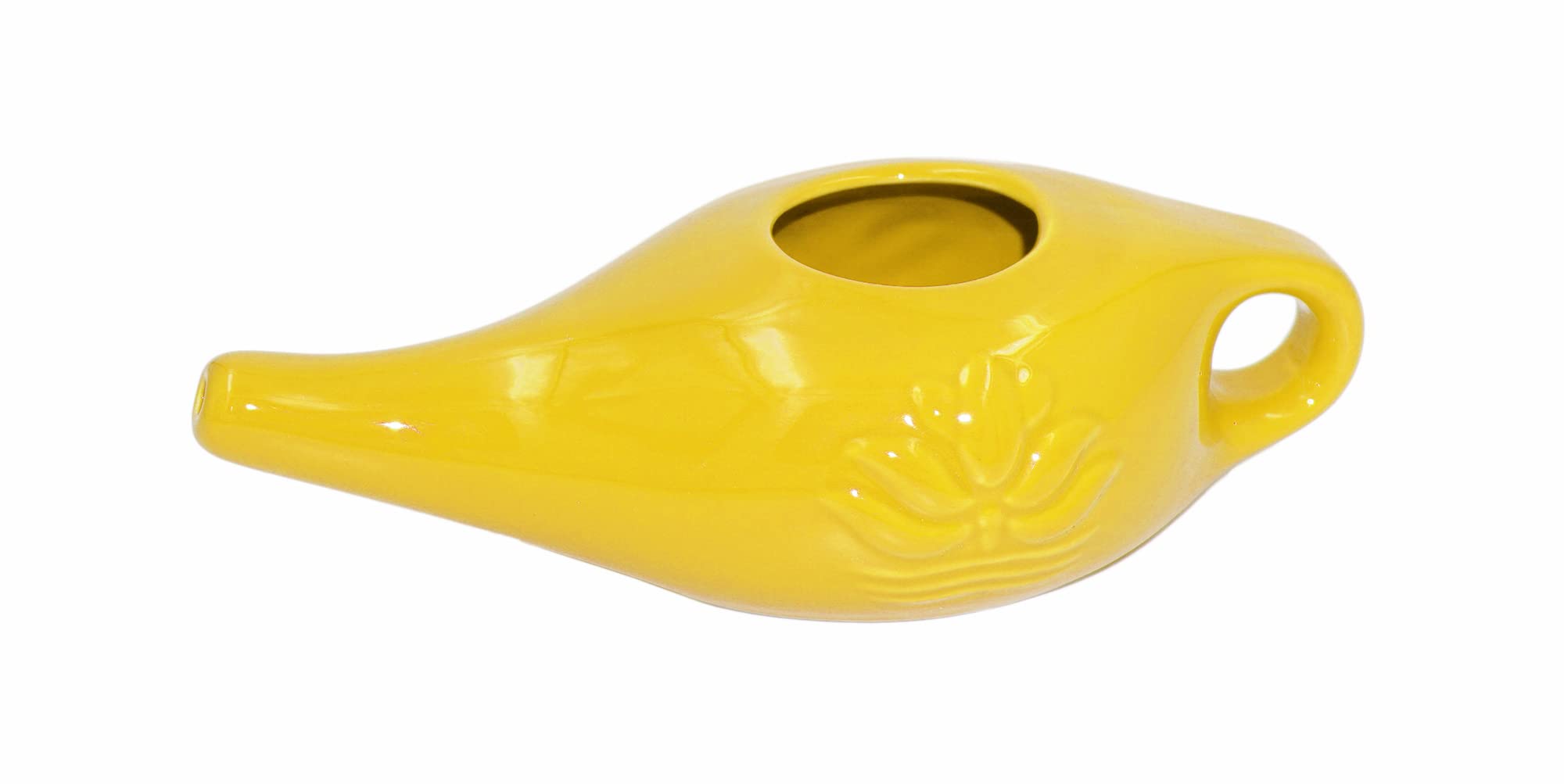 Biebri Neti Pot Nose Cleaning Jug Ceramic Nose Rinse Jug 250ml Yellow