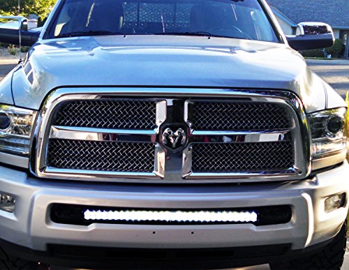 iJDMTOY 20"-31" Single or Double Row Straight LED Light Bar Mounting Brackets For 2003-2017 Dodge RAM 2500 3500 Lower Bumper Insert Area