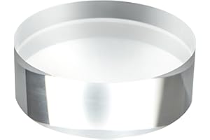 CiaoHER 2in Thickness 5in Diameter Acrylic Disc Display Block Clear Polished Round Pedestal Stand Riser 5" x 2", 1 Pack