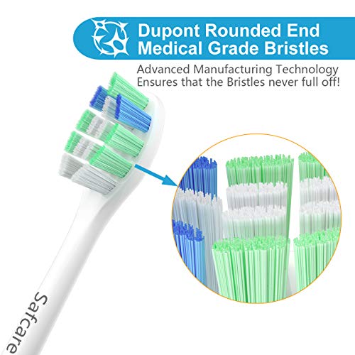 Safcare Electric Toothbrush Replacement Heads Fit for Philips Sonicare Toothbrush Replacement Head HX3 HX6 HX9 Series, Fit Plaque Control, Gum Health, FlexCare, HealthyWhite, Essence+ and EasyClean