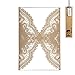 24pcs Vintage Wedding Invitations Cards with Laser Cut lace Flower for Bridal Shower,Engagement,Anniversary or other Event Ideas