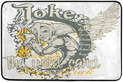 Doormat Super Absorbs Mud Non-Slip Indoor and Outdoor Door Mat with Card Joker Pattern Rug for Front Door Inside Floor Dirt Trapper Mats 15.7"x23.6"