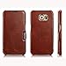 Galaxy S6 Case, Tomplus [Vintage Classic Series] [Genuine Leather] Folio Flip Corrected Grain Leather Case [1 Card Slot] with Magnetic Closure for Samsung galaxy s6 G920F (Retro brown)