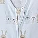 HALO 100% Cotton Sleepsack Swaddle, 3-Way Adjustable Wearable Blanket, TOG 1.5, 3 Bunnies Baby Blue, Newborn, 0-3 Months
