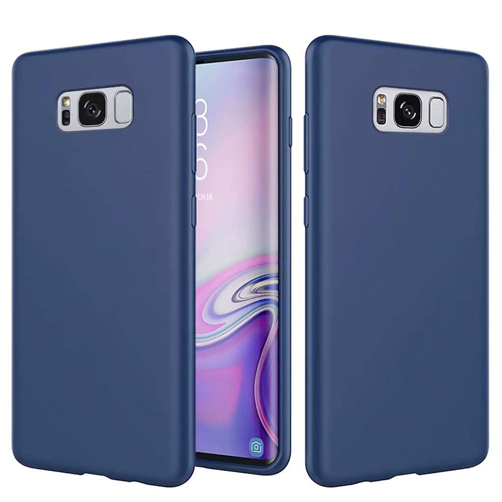 NiaCoCo Compatible with Samsung Galaxy S8 Plus Case Ultra Thin Anti Shockproof Cover PC Silicone Scratch Protective Phone Case for Samsung Galaxy S8 Plus Phone Shell-Blue