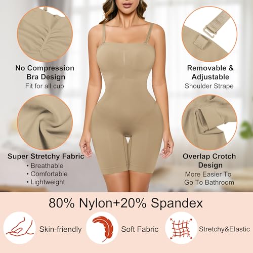 ACPLK STRAPLESS SHAPEWEAR BODYSUIT FOR WOMEN TUMMY CONTROL SHAPEWEAR SEAMLESS FULL BODY SHAPER