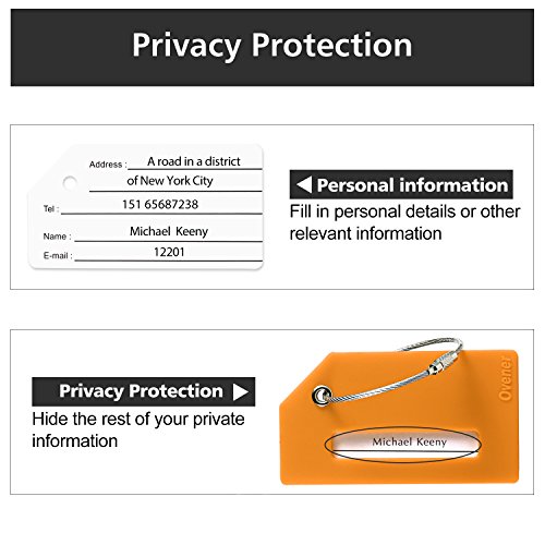 Ovener Luggage Accessories Luggage Straps/Luggage Tags Name ID Card-Orange 2Set