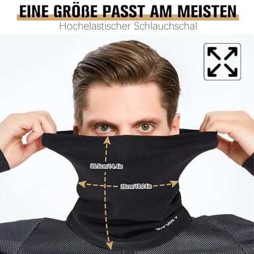 YANIKY Loopschal Multifunktionstuch Winddicht Schlauchschal Neckwarmer Herren Ski Gesichtsschutz Halstuch Thermal Fleece Sportschal Halswärmer für Skifahren Fahrrad Jogging ﻿ (Schwarz) thumbnail 3