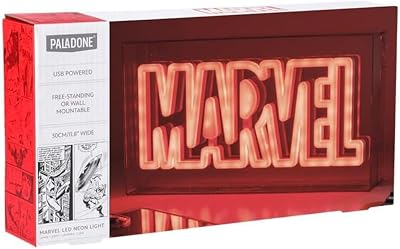 Paladone Marvel LED Neon Logo Light Sign Wall Mount or Free Standing