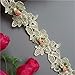 1 Meter Pearl Flower Lace Edge Trim Ribbon 6 cm Width Apricot Trimmings Vintage Style Fabric Embroidered Applique Sewing Craft Wedding Bridal Dress Embellishment Party Decoration Clothes Embroidery