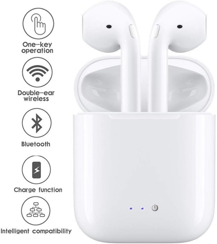 Aerizo MF2 Wireless Bluetooth Double Earphones Twins Earpieces Stereo Music Headset for All Android,iOS & Windows Device (Random Colour)