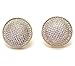 Mens 18mm Dome Iced Out Hip Hop 18k Yellow Gold Finish Lab Diamond Screw Back Stud Earrings