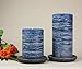 Navy Blue Rustic Pillar Candle - 3x4 inches - Unscented Handcrafted Candle by Nordic Candle