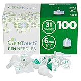 Care Touch Insulin Pen Needles 31 Gauge, 1/4 Inches, 6mm - 100 Pen Needles