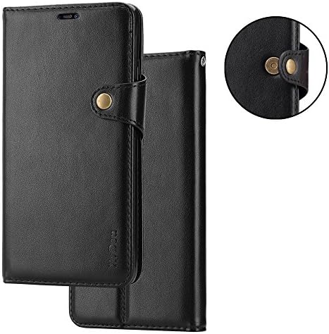Moto Z3 Play Case, XvDsu Flip Folio Leather Wallet Case with ID Credit Cards Case and Kicksatand Feature Protective Cover for Moto Z3 Play Black