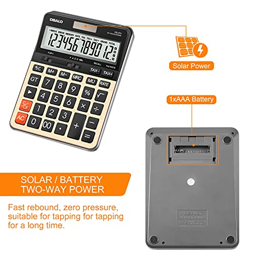 Calculator Desktop,12 Digit Large Number Calculator,Large LCD Display ...