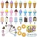 TEPSMIGO Plastic Ice Cream Play Food, 38 PCS Colored Pretend Toy Set Educational Gifts for Toddler Children Age 3+ Boys Girls