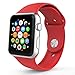 BRG Apple Watch Band 42mm, Soft Silicone Sport iWatch Band Replacement Wrist Bracelet Strap with Pin-and-Tuck for Apple Watch 42mm Series 1 Series 2 All Models - M/L Red