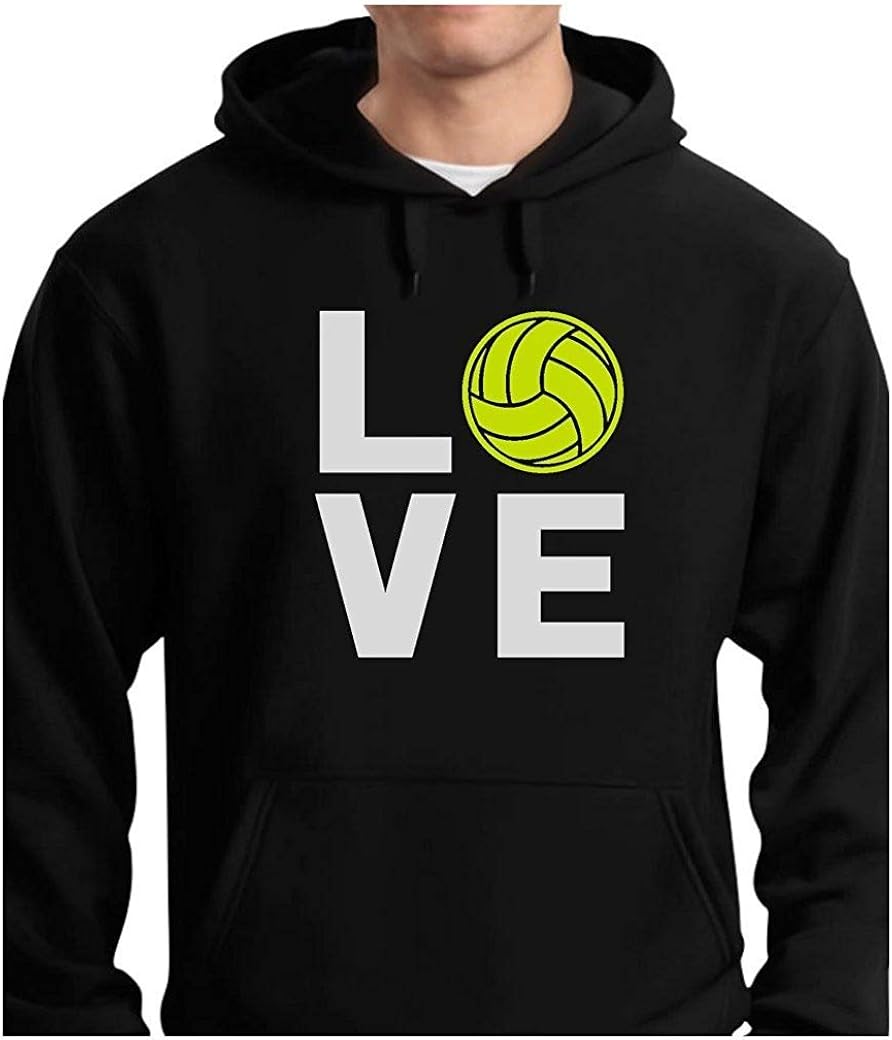 Love Volleyball Best Gift Idea for Volleyball Fans Cool Mens Hoodie