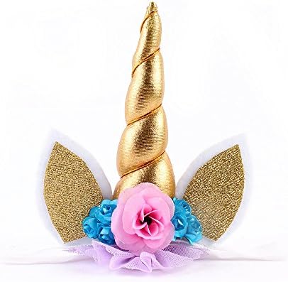 IFUNEYS Unicorn Horn Headband Cosplay Costume Celebration Birthday Party Props Unicorn Horn Heads (gold)