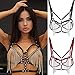 alisikee 2020 New Handmade Faux Leather Harness Bra, Metal Chain Tassel Body Caged Lock Bra Strap for Women, Black