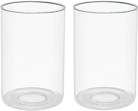 Glass Lamp Shade Replacement Cylinder Glass Shades Diameter 3 5 Height 5 5 Fitter 1 65 Light Fixture Shade For Wall Lamp Ceiling Light 2 Packs Clear Amazon Ca Home Kitchen