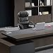Furmax Ribbed Office Chair High Back PU Leather Executive Conference Chair Adjustable Swivel Chair with Arms (Black1)