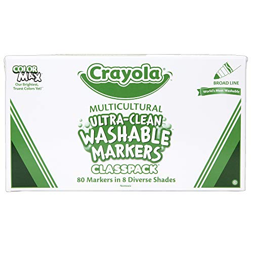 Crayola Multicultural Marker Classpack, Ultra Clean Washable Markers