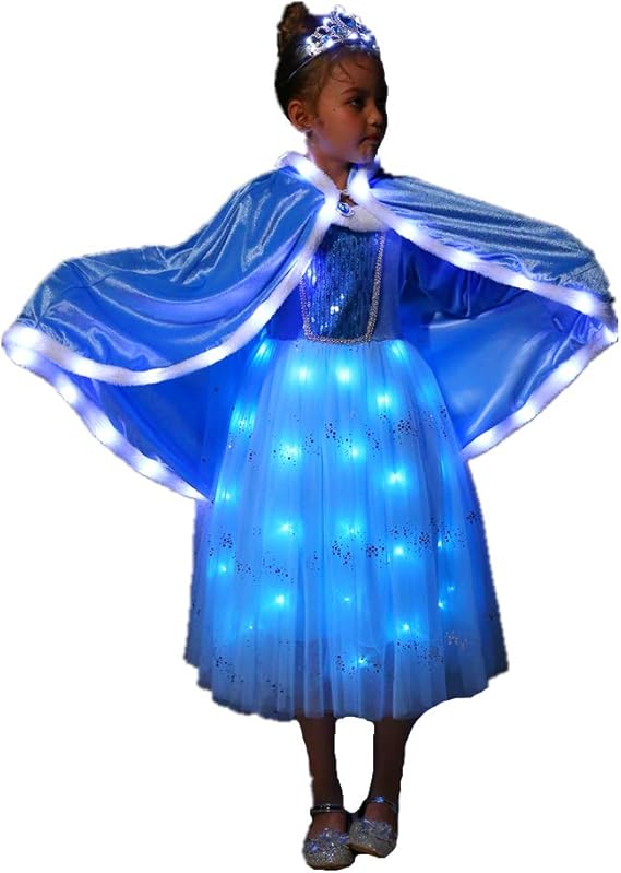 Amazon Shinyou フード付きプリンセス マント 女の子用 Ledライトアップ プリンセス ケープ コスチューム クリスマスパーティー カーニバル コスプレ 青いケープ 7 8y キッズコスチューム 変身 なりきり 服 ファッション小物 Amazon Shinyou フード付きプリンセス マント 女の子用 Ledライトアップ プリンセス ケープ コスチューム クリスマスパーティー カーニバル コスプレ 青いケープ 7 8y キッズコスチューム 変身 なりきり 服 ファッション小物