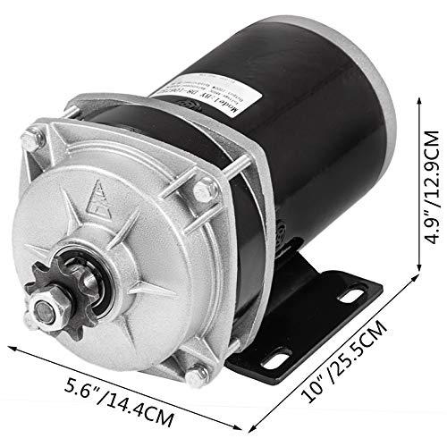 Mophorn Gear Reduction Electric Permanent Magnet Motor 48V DC 1000 Watt Rated Load Speed 3000Rpm Gear Ratio 6:1 with Mounting Bracket for Go Karts Scooters and E-bike