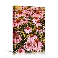 Canvas Wall Art Pink Petals Colorful Farmhouse/Country Floral Multicolor Patterns Photography - 12x18 inches
