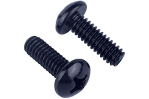 VAMUOEFL #8-32 x 1/4" Pan Head Machine Screws, Phillips Drive, UNC Full Thread, 304 Stainless Steel 18-8, Black Coated Finish, 50PCS